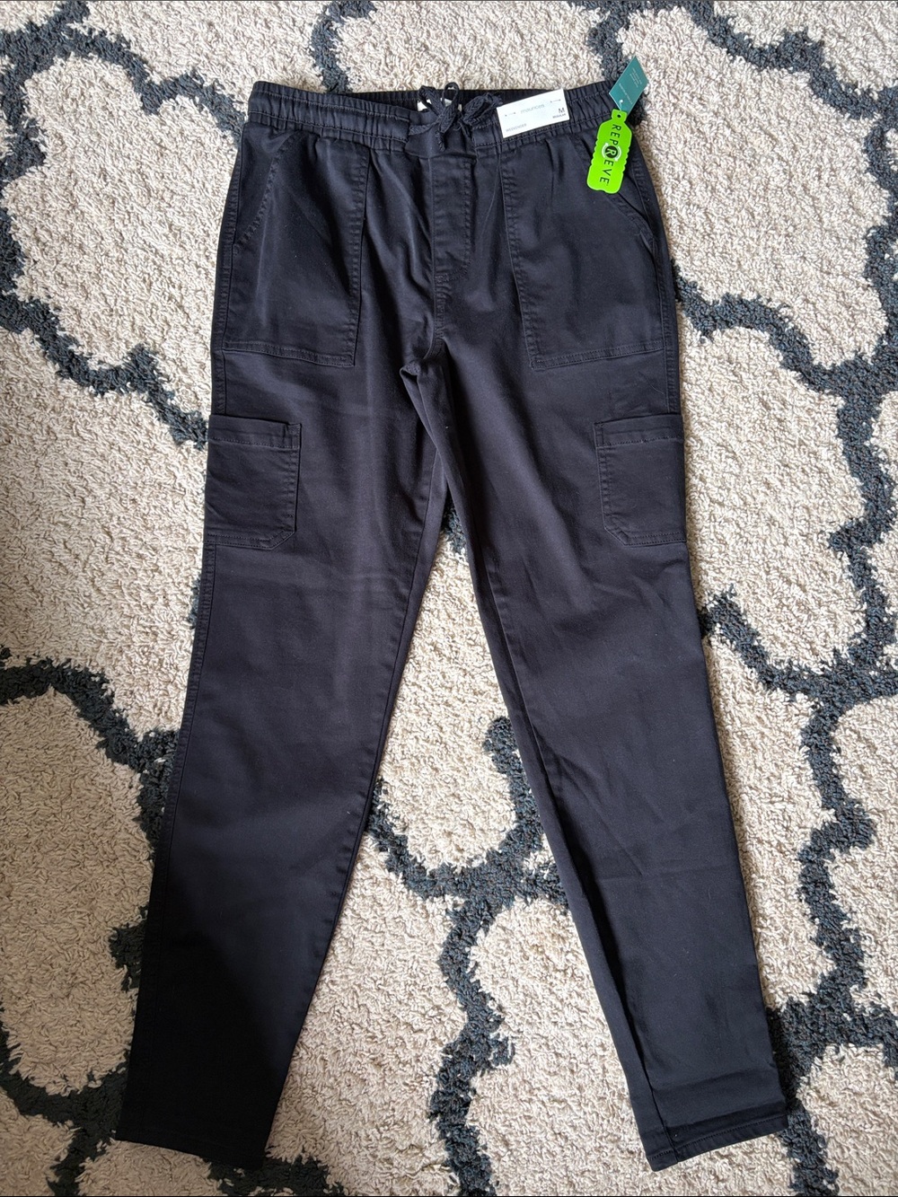 Maurices Black Drawstring Cargo Joggers